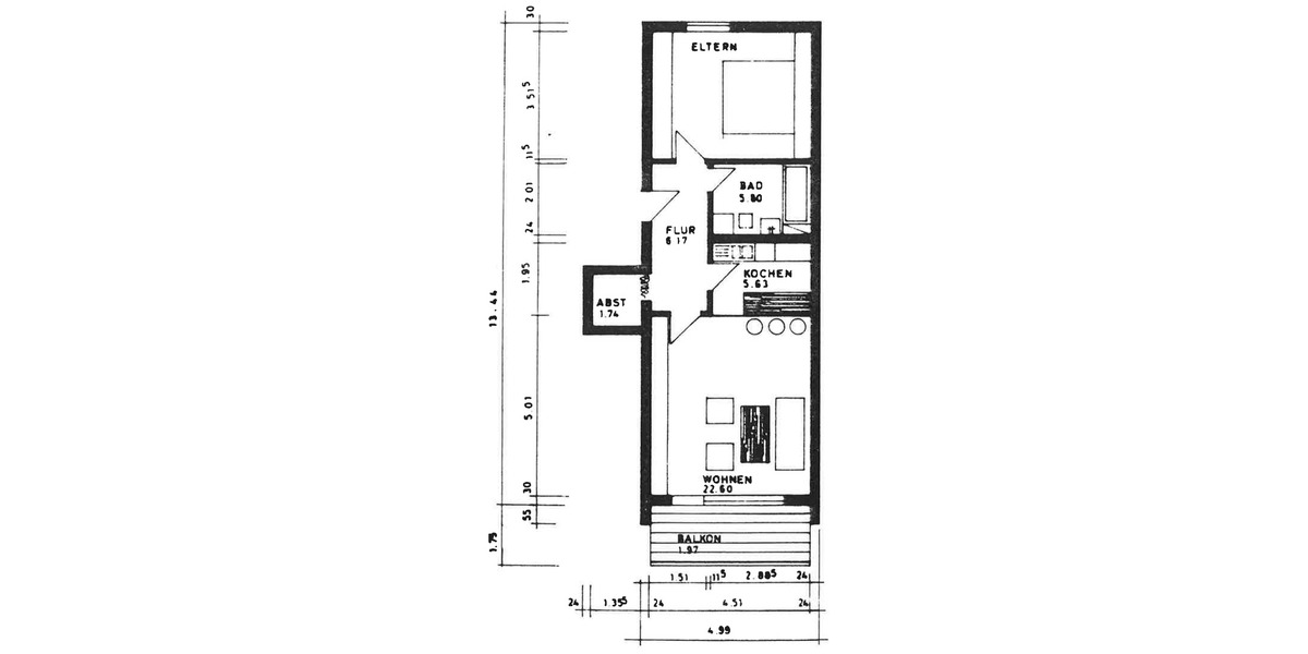 Erstbezug nach Sanierung mit Balkon und Einbauküche: Geschmackvol 2 zimmer