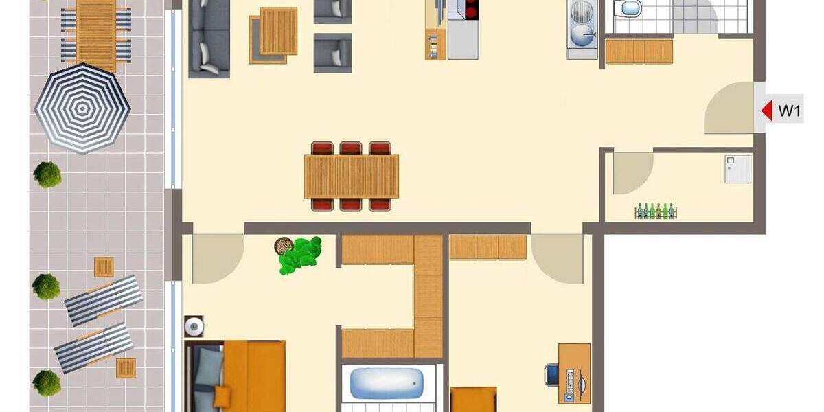 sofort frei Gartenwohnung mit 2 TG Stellplätzen und vielen Extras, quasi Erstbezug 3 zimmer