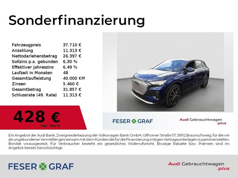 Audi Q4 e-tron 48.694 km 37.710 € Nürnberg 90411
