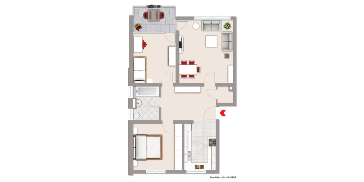 Attraktive 3 Zimmer Wohnung mit Süd-West-Balkon und Einzelgarage 3 zimmer