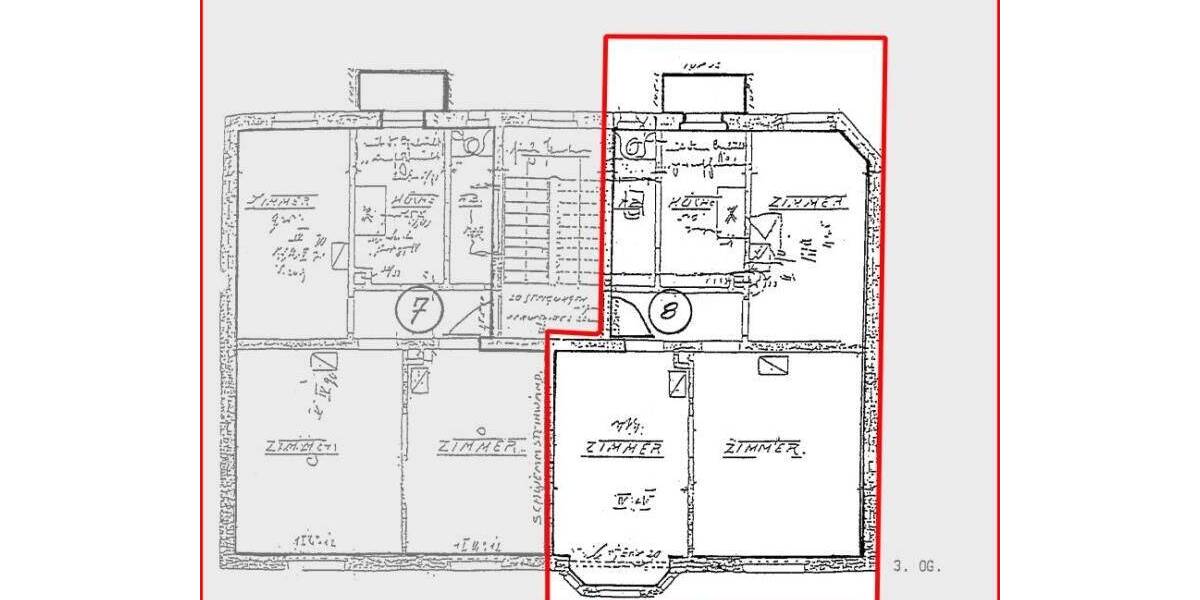 N-Rabus: Gut geschnittene 3-Zi-Whg (3.OG oh. Lift), Parkett, EBK, Balkon - sanierungsbedürftig 3 zimmer