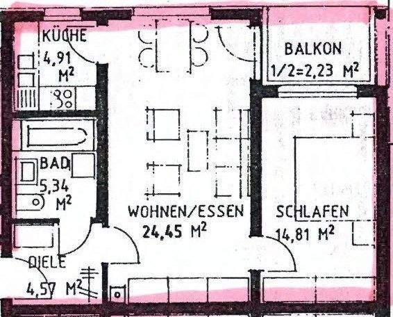 Helle, teilrenovierte 2-Zimmerwohnung - Frisch gestrichen - Neue Böden - TG-Stellplatz - Balkon 2 zimmer