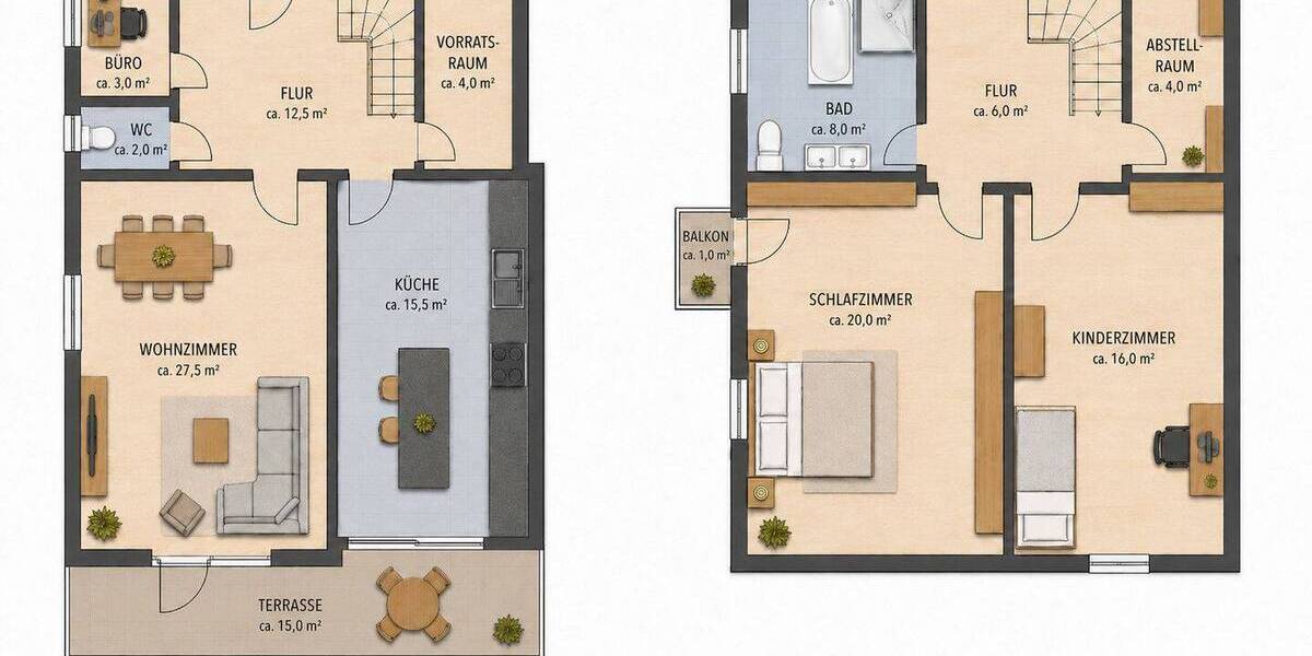 Doppelhaushälfte Nürnberg Neunhof - 3 Zimmer, 125 m&sup2;, 429.000&euro; | Angebot:26555173