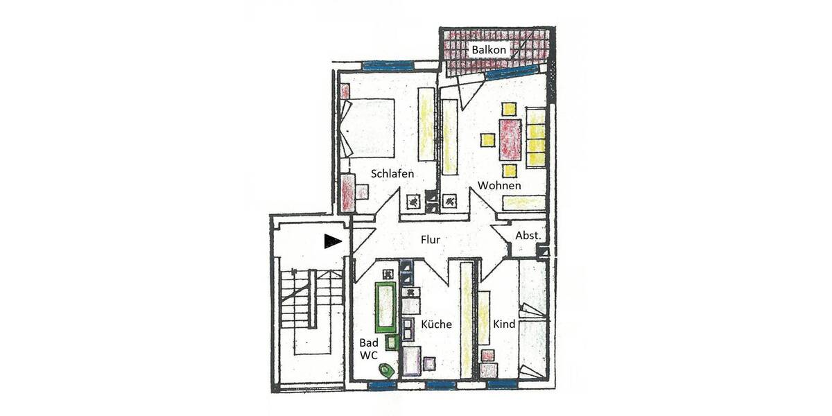 Etagenwohnung Nürnberg St Johannis - 3 Zimmer, 70 m&sup2;, 249.000&euro; | Angebot:26261199