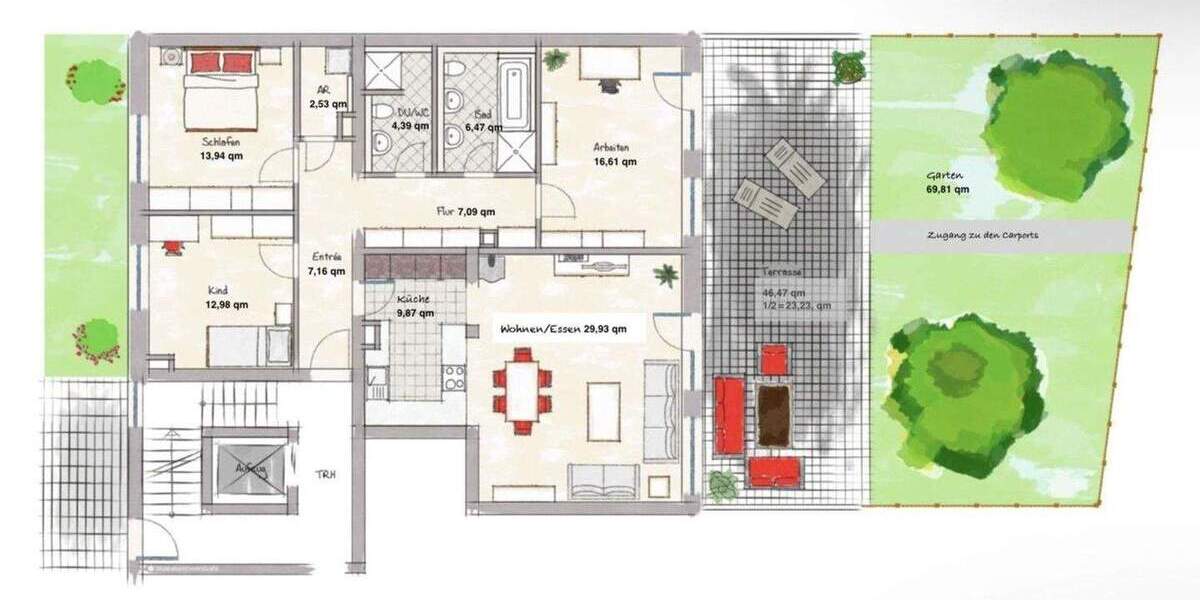 Etagenwohnung Fürth Atzenhof - 4 Zimmer, 134 m&sup2;, 639.000&euro; | Angebot:24548563