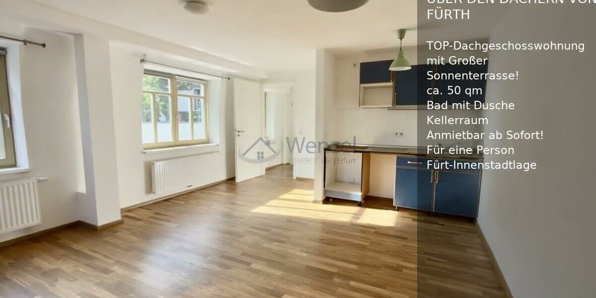 Dachgeschoßwohnung Fürth Altstadt - 1 Zimmer, 49 m&sup2;, 795&euro; | Angebot:25471605