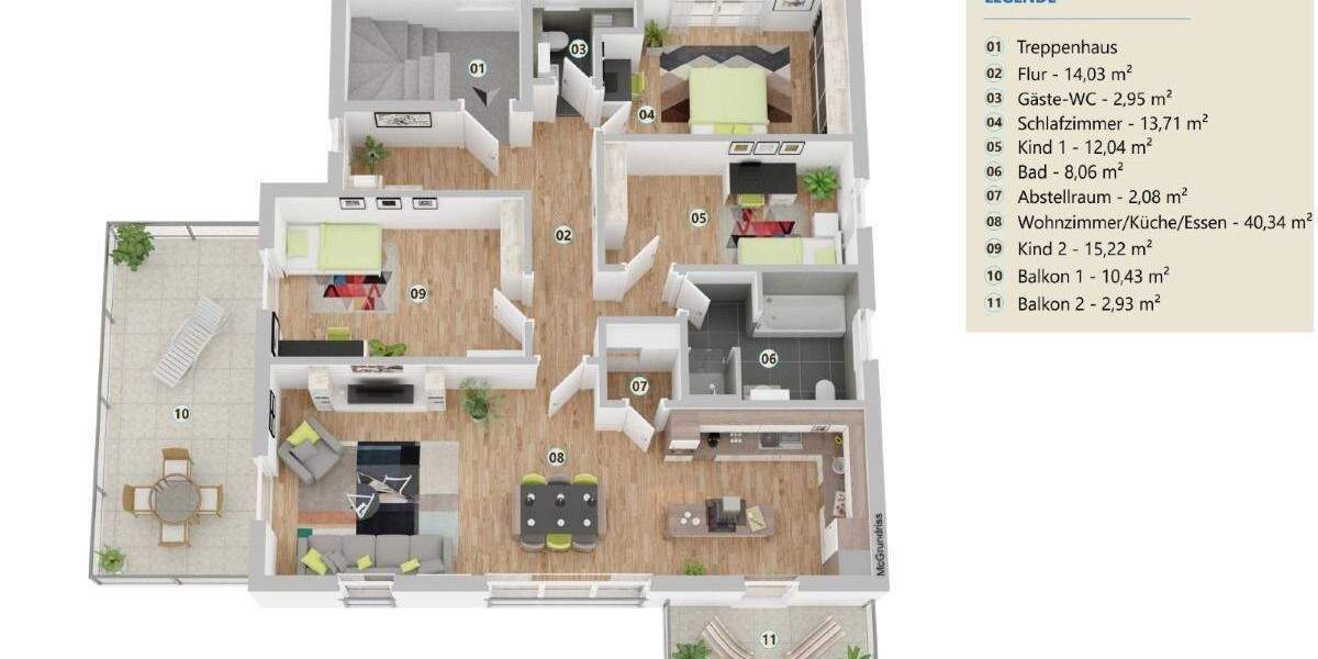 Ankommen und wohlfühlen: Bezugsfertige Neubau-Eigentumswohnung mit zwei Balkonen in Nürnberg 4 zimmer