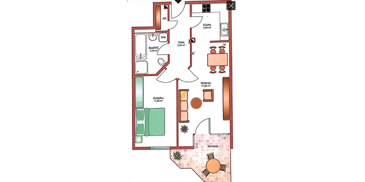 Erdgeschoßwohnung Nürnberg Gebersdorf - 2 Zimmer, 50 m&sup2;, 249.000&euro; | Angebot:26997913