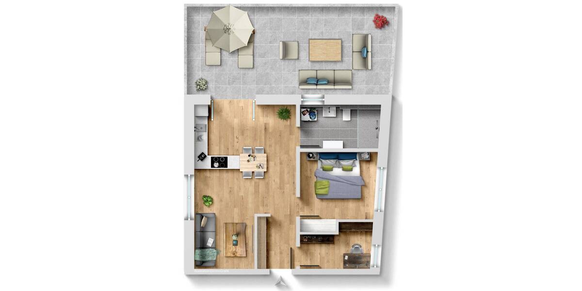 Etagenwohnung Nürnberg Höfen - 2 Zimmer, 76 m&sup2;, 520.000&euro; | Angebot:26904454