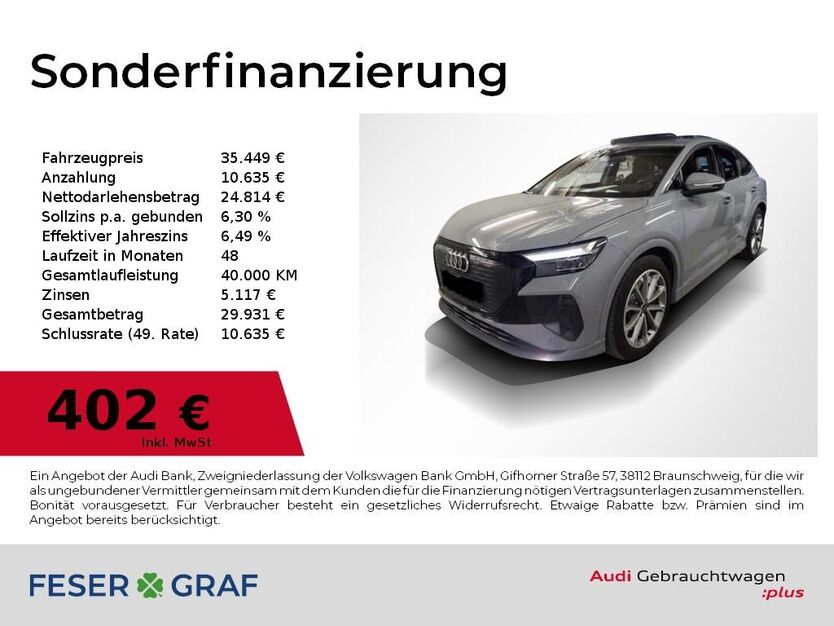 Audi Q4 e-tron 48.700 km 35.449 € Höchstadt an der Aisch 91315