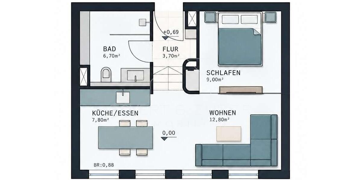 Etagenwohnung Nürnberg - 2 Zimmer, 40 m&sup2;, 1.890&euro; | Angebot:26679180