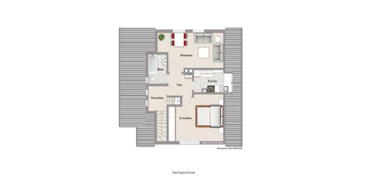 Dachgeschoßwohnung Feucht - 2 Zimmer, 45 m&sup2;, 800&euro; | Angebot:26692043