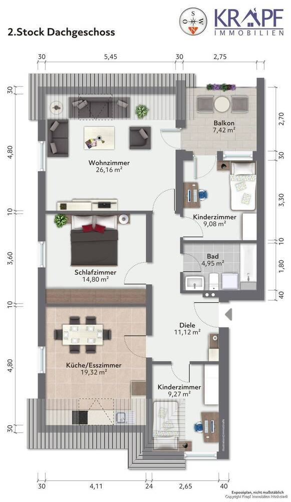 Eigentumswohnung mit ca. 94 m², 4 Zi., Balkon, Garage in Höchstadt