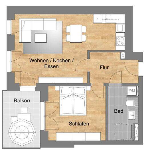 Etagenwohnung Nürnberg Röthenbach b Schweinau - 2 Zimmer, 64 m&sup2;, 420.500&euro; | Angebot:26807280
