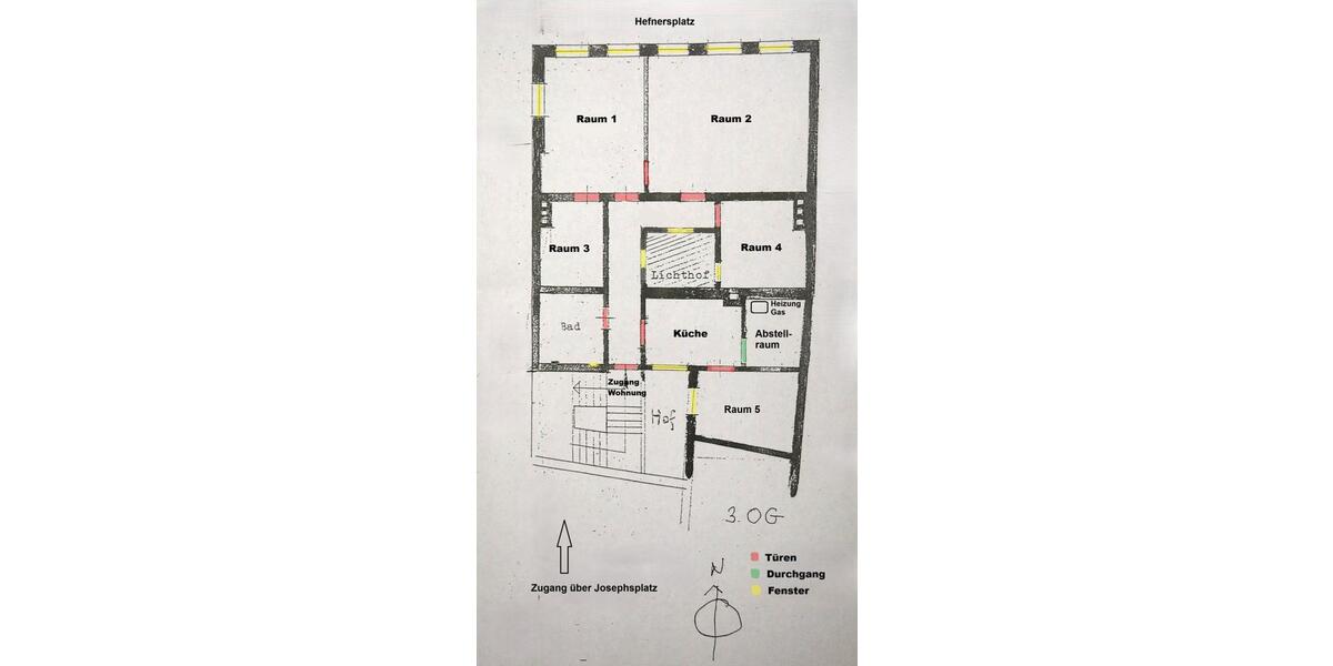 Etagenwohnung Nürnberg Altstadt, St. Lorenz - 5 Zimmer, 105 m&sup2;, 1.080&euro; | Angebot:25857781