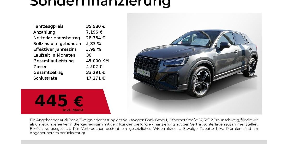 Audi Q2 8.500 km 34.480 &euro; Fürth 90763