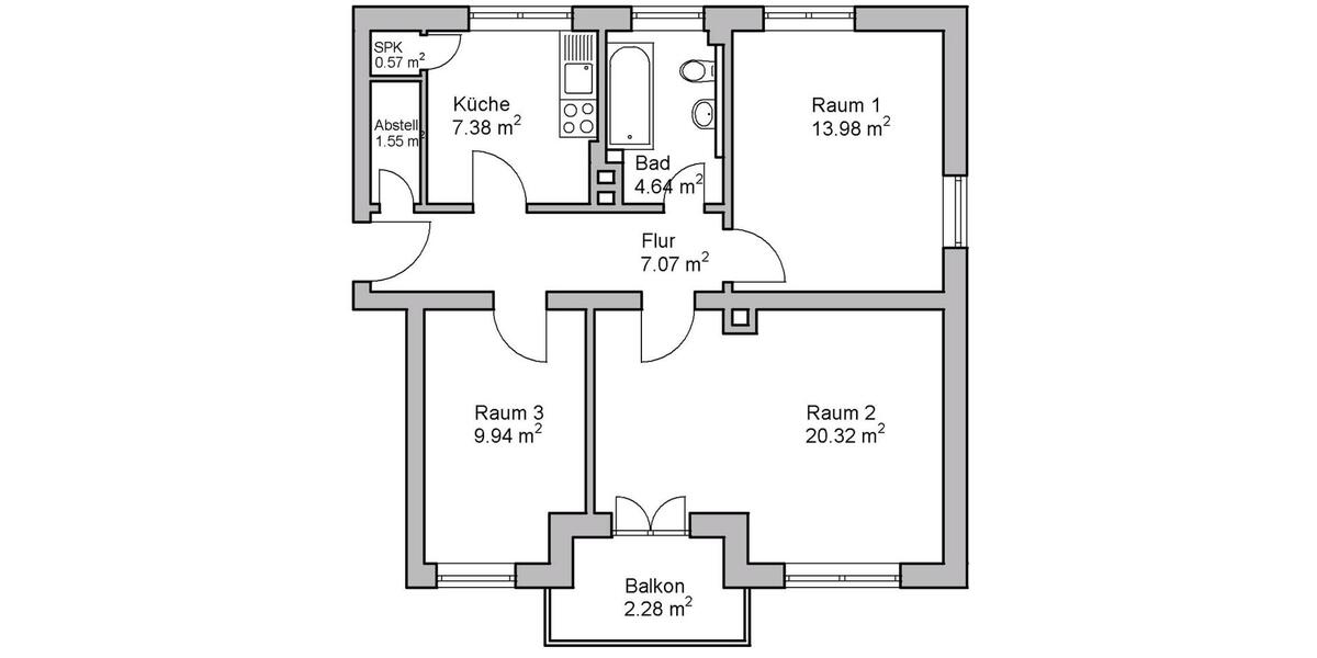 Etagenwohnung Erlangen Am Anger - 3 Zimmer, 67 m&sup2;, 1.100&euro; | Angebot:27586428