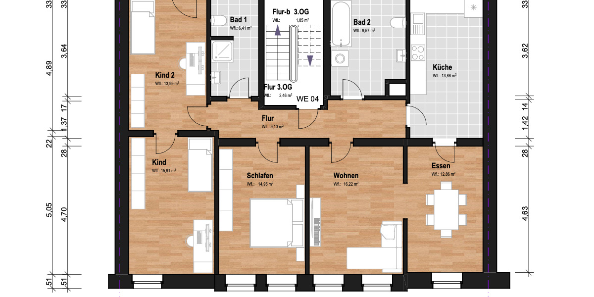 Etagenwohnung Nürnberg Gostenhof - 5 Zimmer, 116 m&sup2;, 499.000&euro; | Angebot:26308351