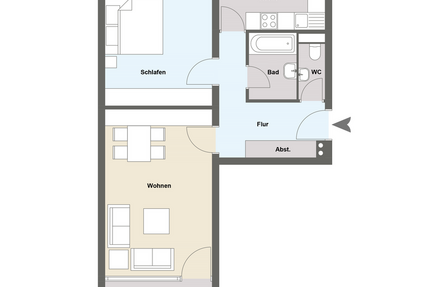 Wohnung Nürnberg Sankt Peter - 2 Zimmer, 60 m&sup2;, 690&euro; | Angebot:26251647