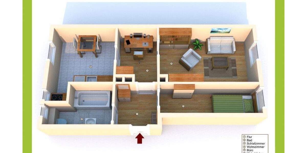 Etagenwohnung Nürnberg Gärten b Wöhrd - 2 Zimmer, 56 m&sup2;, 188.000&euro; | Angebot:25801760