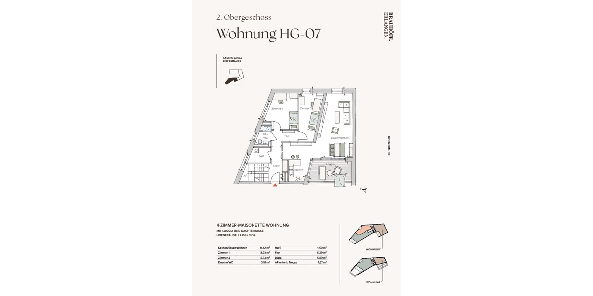 #Wohlfühlmaisonette mit Dachterrasse und Loggia im Herzen Erlangens# 4 zimmer