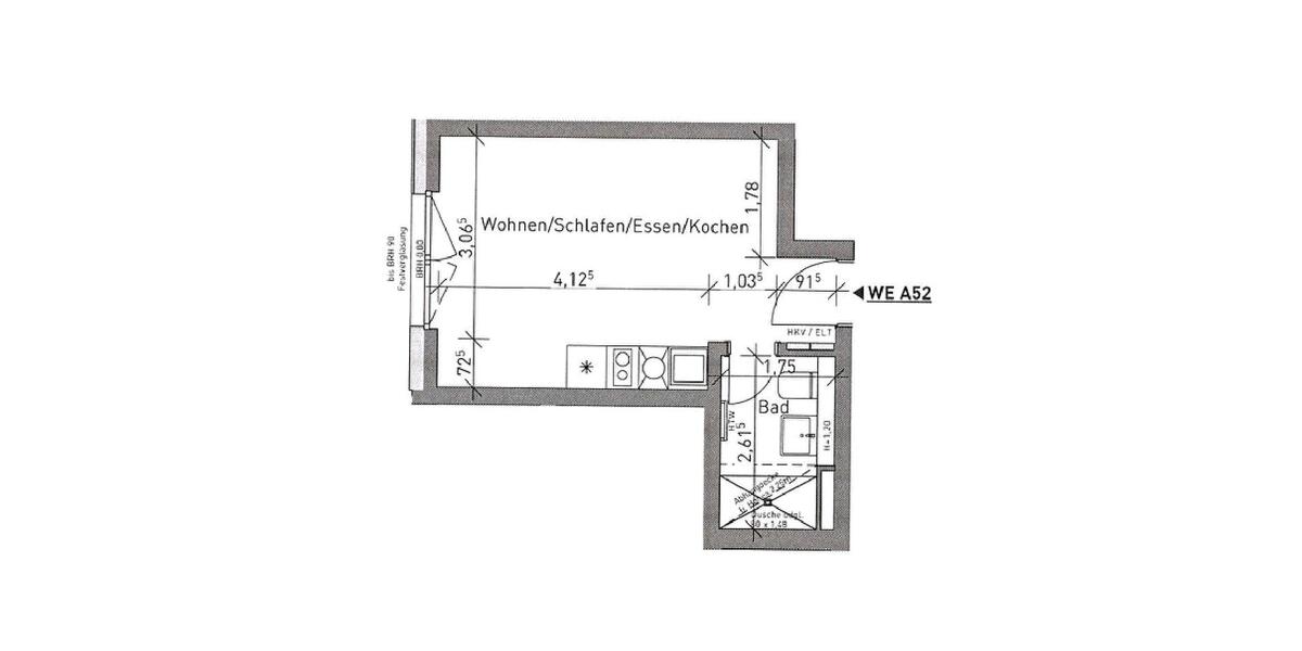 Etagenwohnung Nürnberg Eberhardshof - 1 Zimmer, 25 m&sup2;, 600&euro; | Angebot:26409783