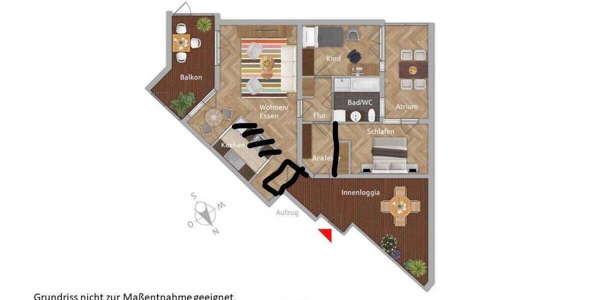 Etagenwohnung Fürth Innenstadt - 3 Zimmer, 105 m&sup2;, 1.395&euro; | Angebot:26486302