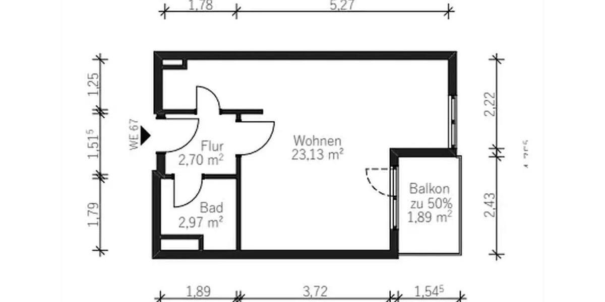 Etagenwohnung Fürth Bislohe - 1 Zimmer, 30 m&sup2;, 600&euro; | Angebot:27631018