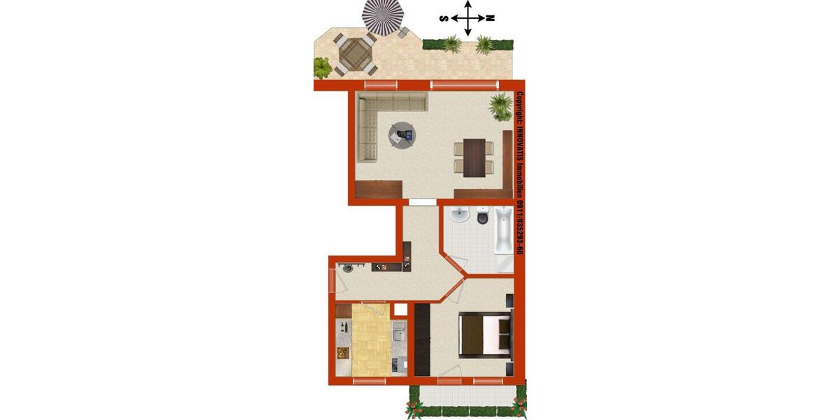 Etagenwohnung Nürnberg Schnepfenreuth - 2 Zimmer, 68 m&sup2;, 903&euro; | Angebot:25564187