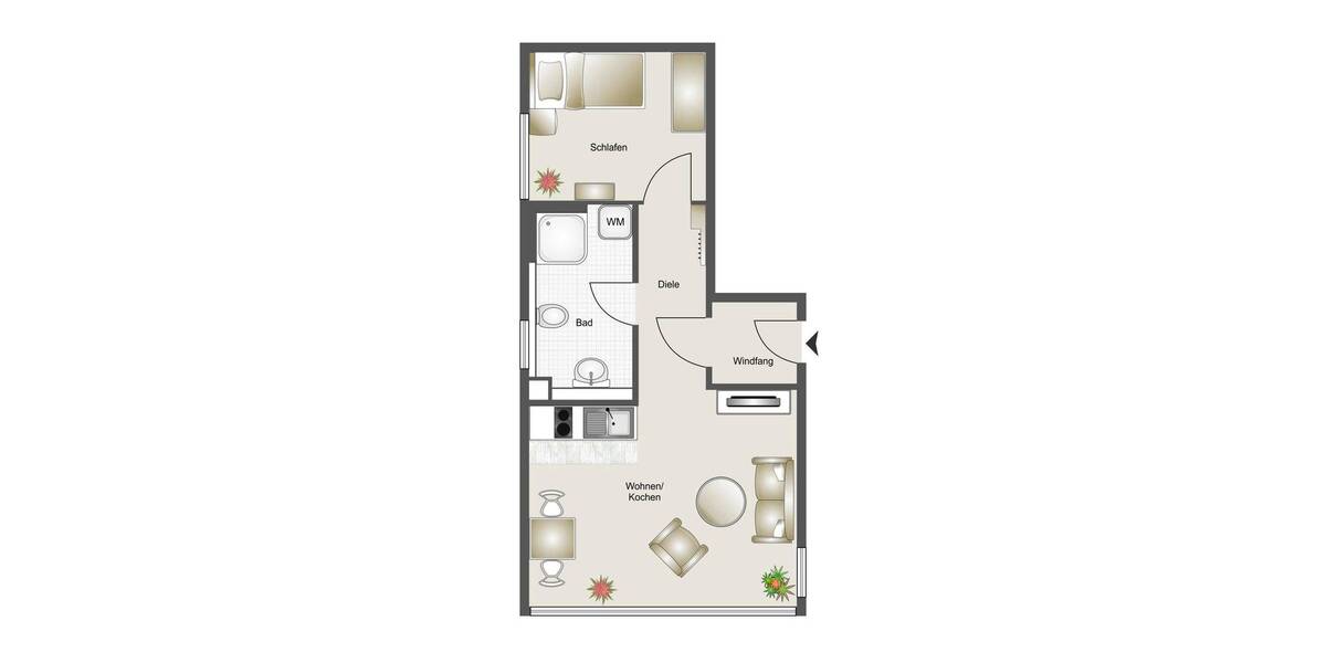 Etagenwohnung Erlangen Innenstadt - 1 Zimmer, 29 m&sup2;, 690&euro; | Angebot:26804118