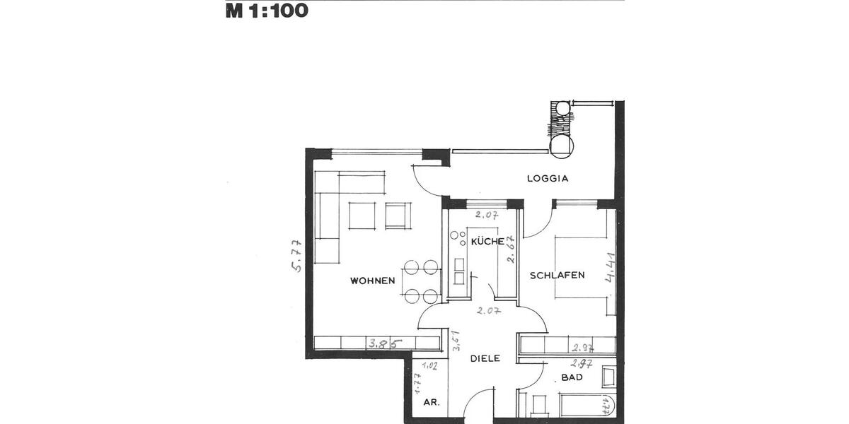 Etagenwohnung Nürnberg Katzwang - 2 Zimmer, 60 m&sup2;, 195.000&euro; | Angebot:27244715