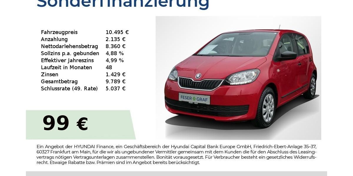 Skoda Citigo 16.848 km 9.950 &euro; Fürth 90763