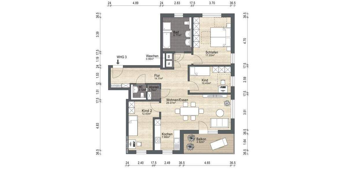Etagenwohnung Nürnberg Altenfurt - 4 Zimmer, 105 m&sup2;, 639.900&euro; | Angebot:23882575