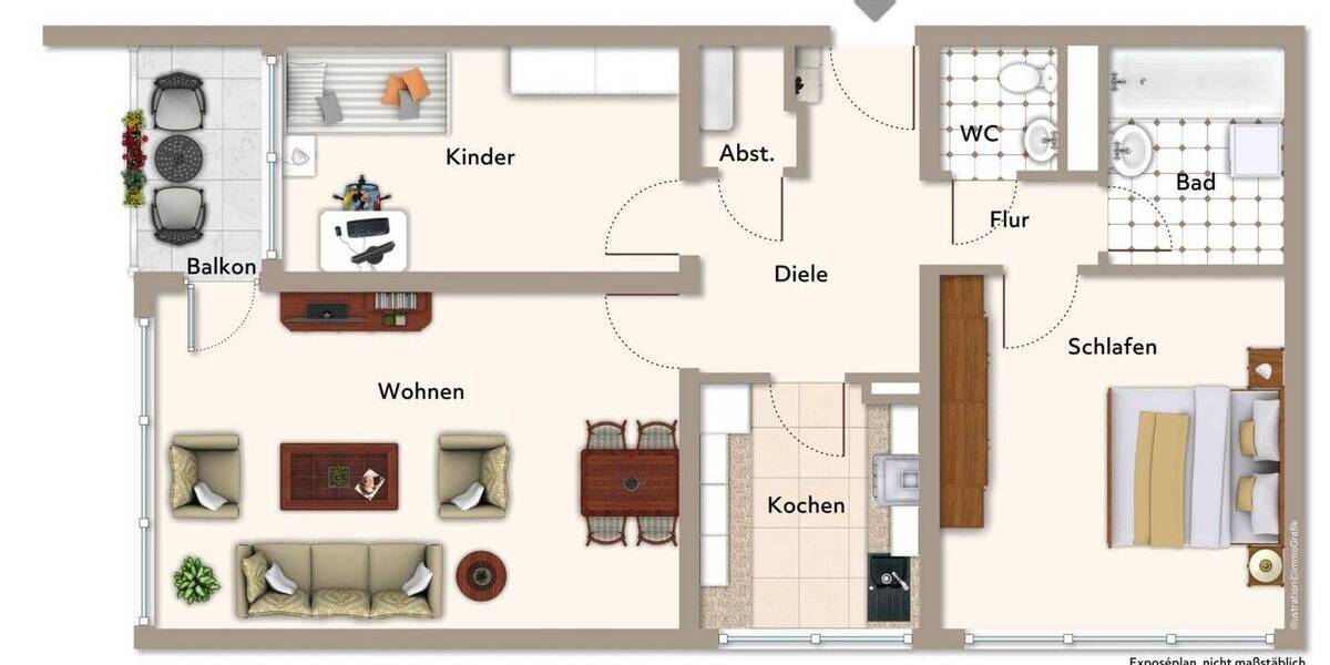 Etagenwohnung Erlangen Büchenbach - 3 Zimmer, 83 m&sup2;, 319.000&euro; | Angebot:26128073