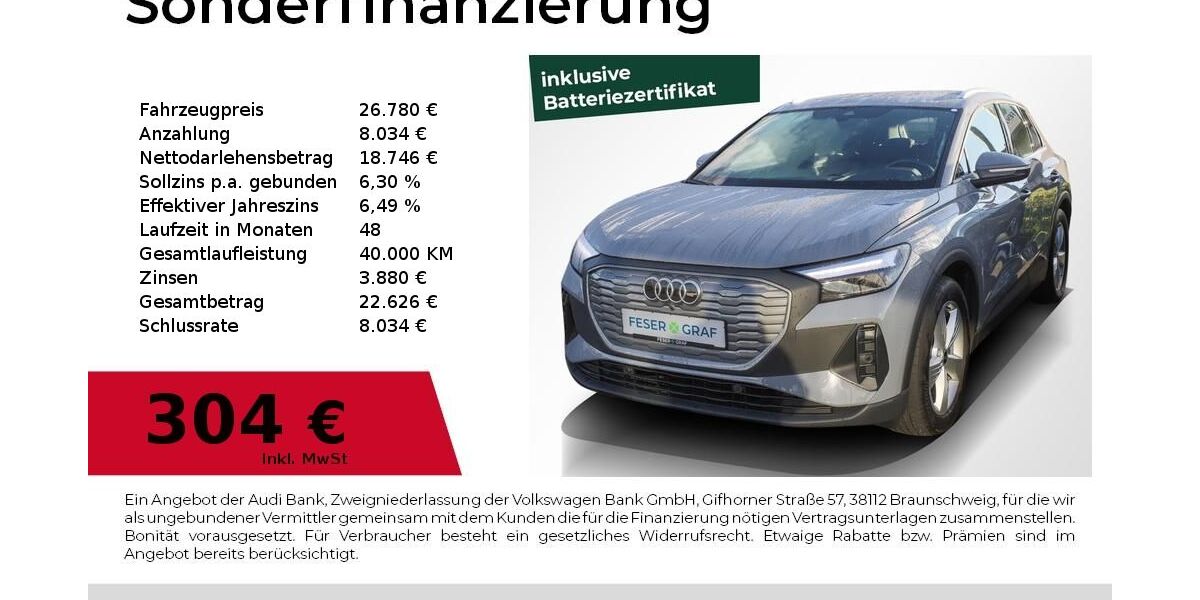 Audi Q4 e-tron 76.800 km 25.480 &euro; Nürnberg 90411