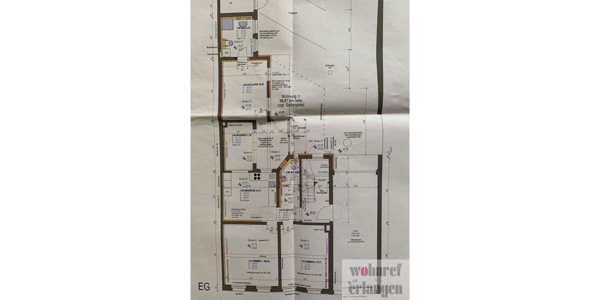 Etagenwohnung Erlangen Buckenhofer Siedlung - 4 Zimmer, 99 m&sup2;, 1.790&euro; | Angebot:25831453