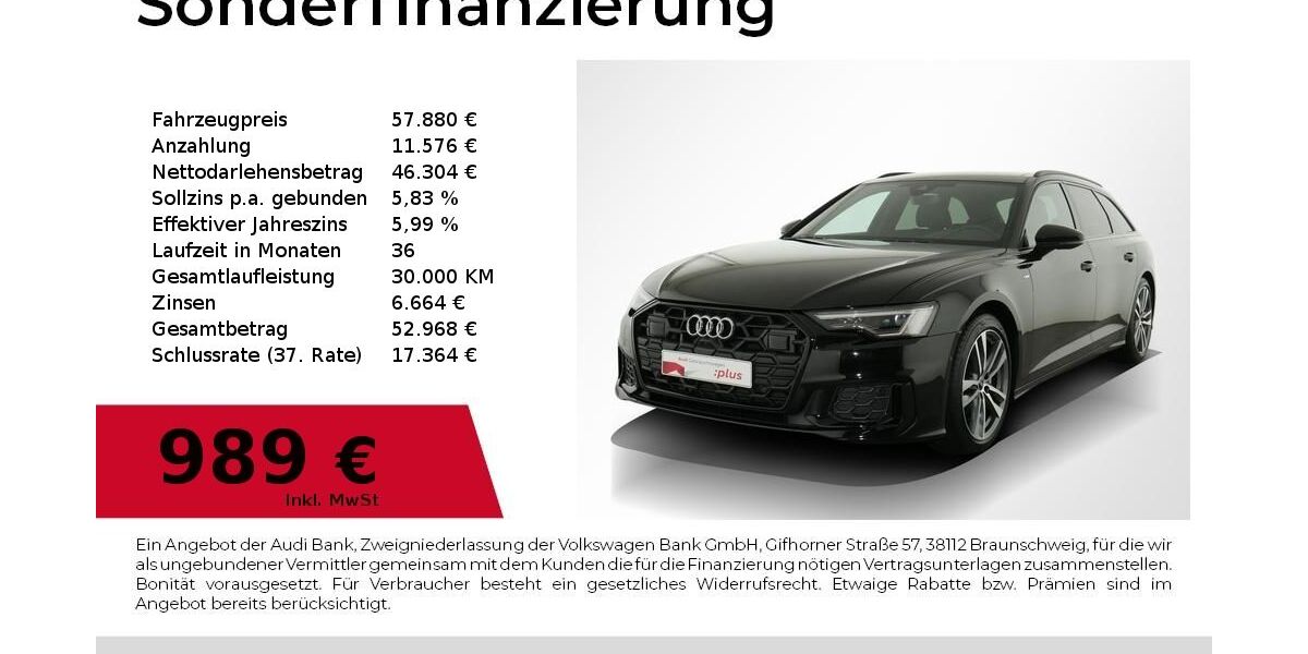 Audi A6 9.525 km 53.940 &euro; Nürnberg 90441