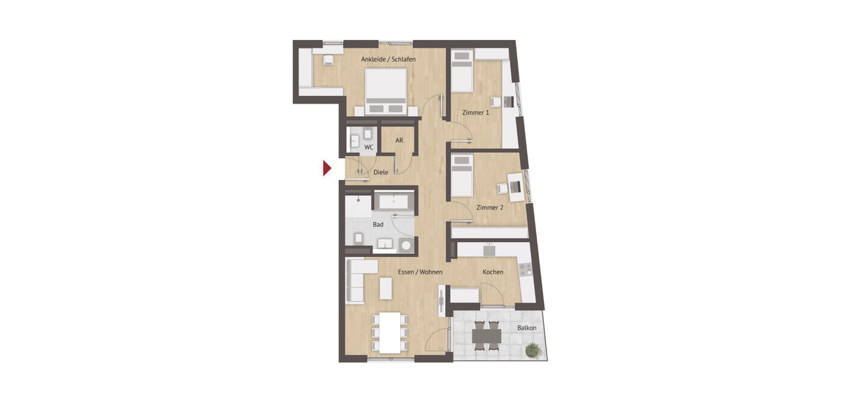 Etagenwohnung Nürnberg Laufamholz - 4 Zimmer, 96 m&sup2;, 660.950&euro; | Angebot:26842173