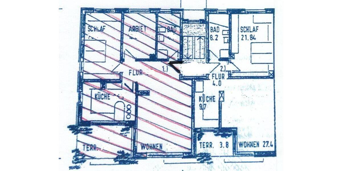 Etagenwohnung Fürth Hardhöhe - 3 Zimmer, 102 m&sup2;, 340.000&euro; | Angebot:26796181