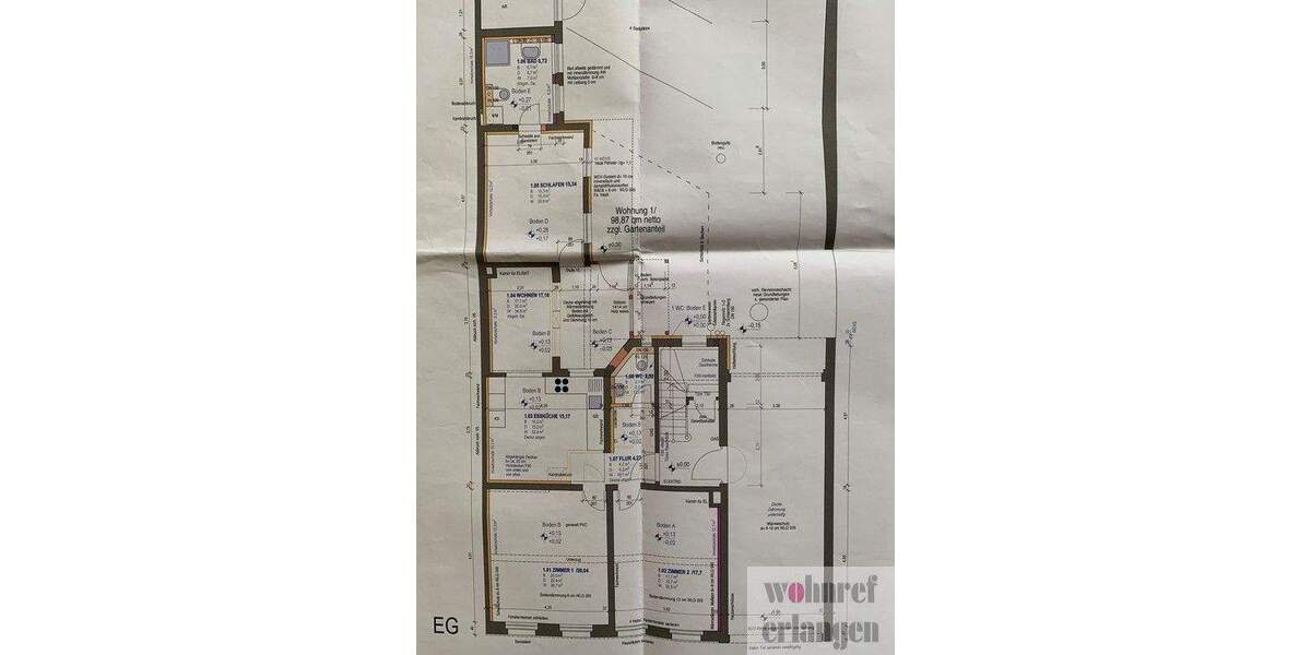 Etagenwohnung Erlangen Innenstadt - 4 Zimmer, 99 m&sup2;, 1.790&euro; | Angebot:25674770