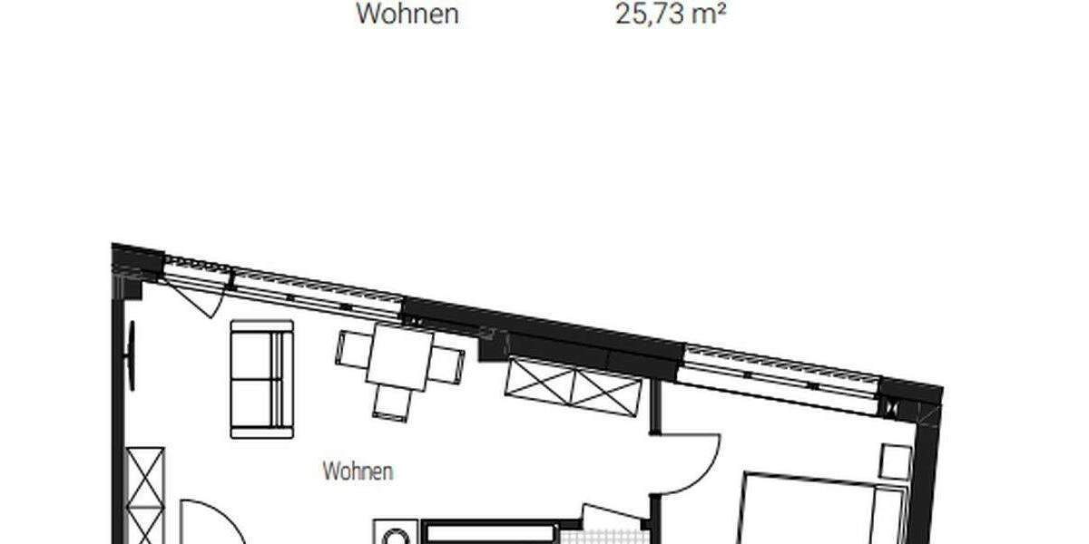 Etagenwohnung Nürnberg Tafelhof - 2 Zimmer, 44 m&sup2;, 976&euro; | Angebot:26503024
