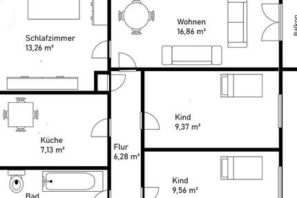 Wohnung Nürnberg Herrnhütte - 4 Zimmer, 70 m&sup2;, 319.000&euro; | Angebot:26429502