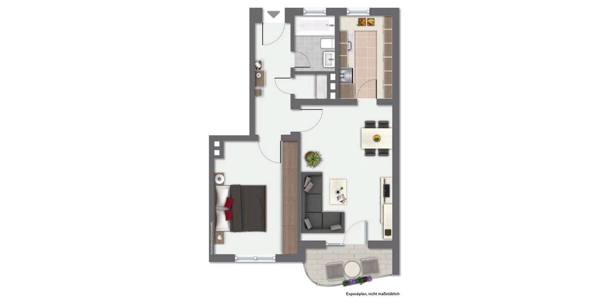 Erdgeschoßwohnung Erlangen Bruck - 2 Zimmer, 51 m&sup2;, 830&euro; | Angebot:26635801