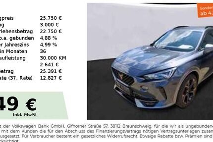 Cupra Formentor 51.150 km 25.750 € Lauf an der Pegnitz 91207