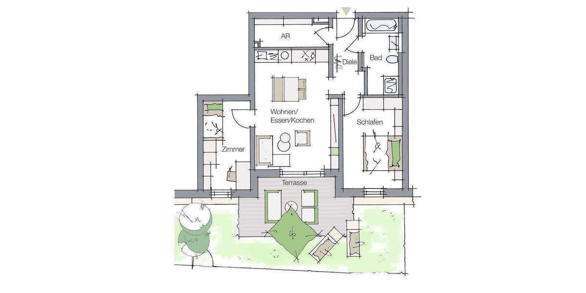 Etagenwohnung Nürnberg Kornburg - 3 Zimmer, 74 m&sup2;, 381.983&euro; | Angebot:26345717