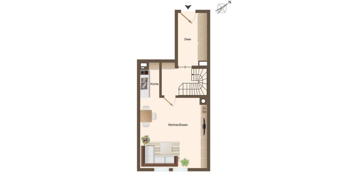 Maisonettenwohnung Fürth Südstadt - 2 Zimmer, 65 m&sup2;, 870&euro; | Angebot:27547555