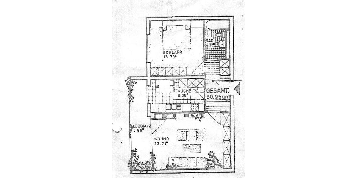 Etagenwohnung Erlangen Alterlangen - 2 Zimmer, 61 m&sup2;, 1.170&euro; | Angebot:27548926