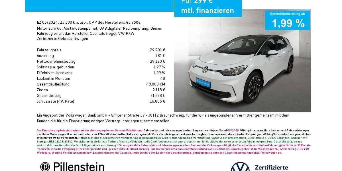 VW ID.3 25.500 km 29.402 &euro; Fürth 90762