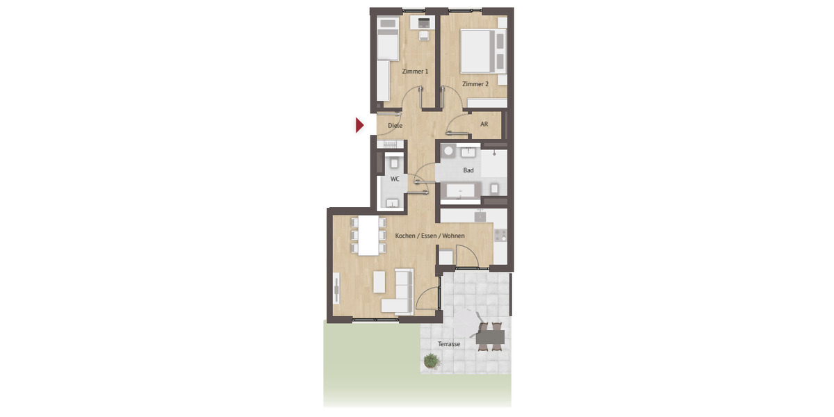 Etagenwohnung Nürnberg Laufamholz - 3 Zimmer, 82 m&sup2;, 622.570&euro; | Angebot:25864494
