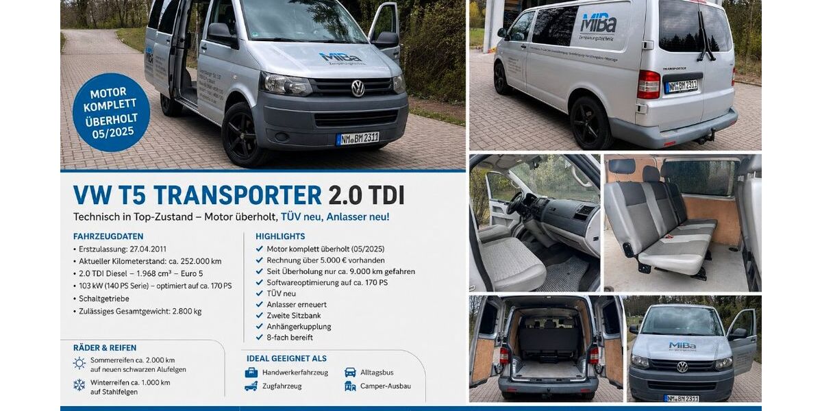 VW T5 Transporter 252.000 km 9.480 &euro; Pyrbaum 90602